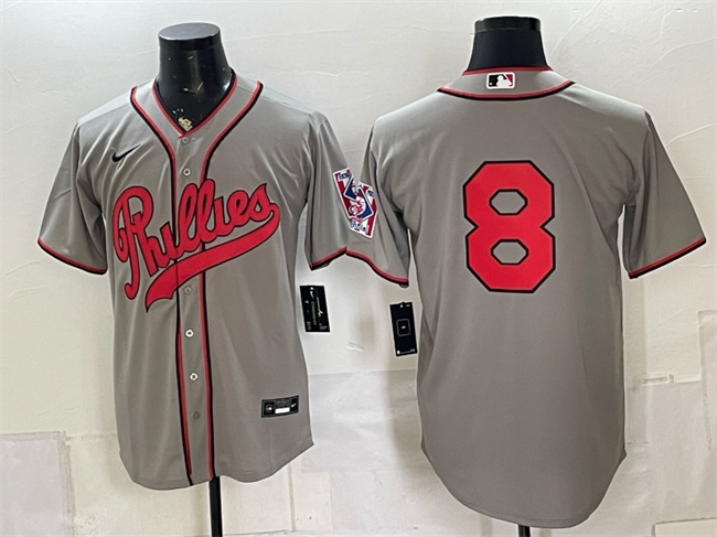Men's Philadelphia Phillies #8 Nick Castellanos Gray 2026 Field of Dreams Stadium Stitched Baseball Jersey